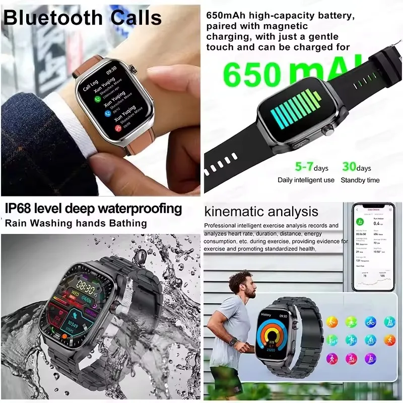 2025New Micro examen physique montre intelligente pour hommes acide urique graisse corporelle cinq organes santé montres Bluetooth appel SmartBracelet – Image 5