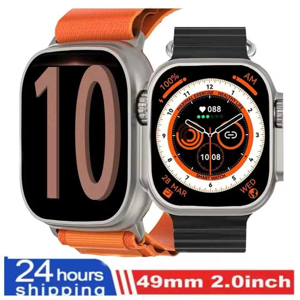 Pour Apple montre intelligente 10 ultra x 3 Pro MAX Gen2 49mm écran Amoled Smartwatch taux de rafraîchissement sans fil charge hommes femmes pour le Sport